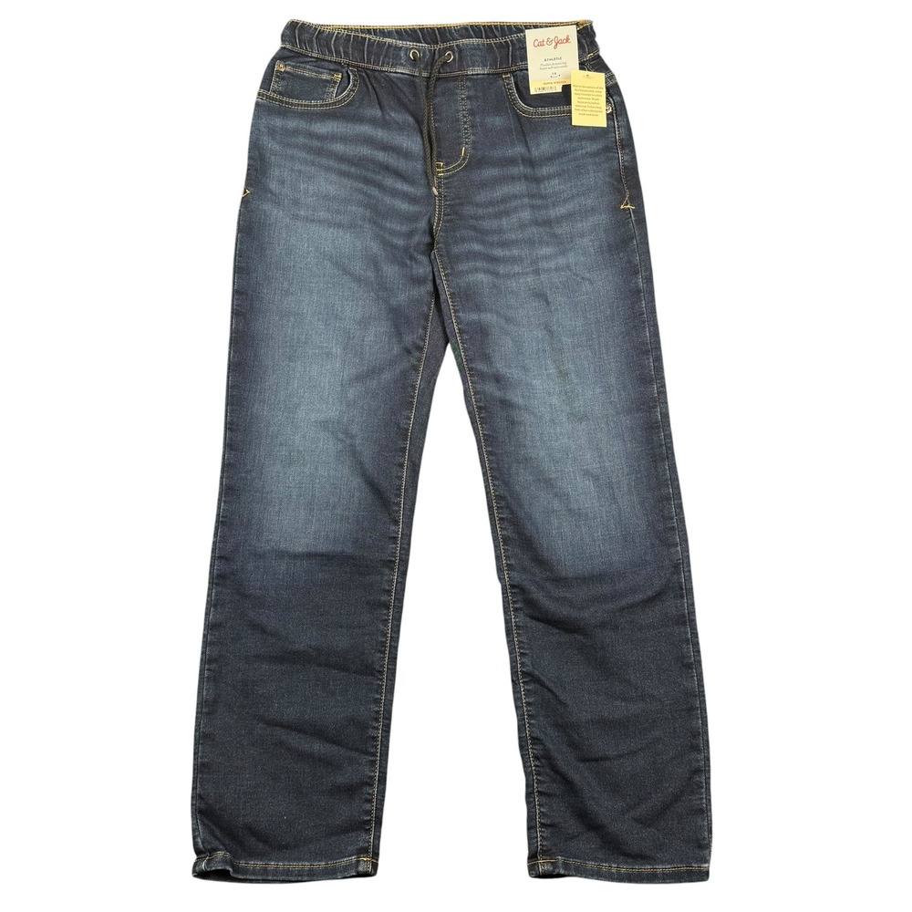 Cat & Jack‎ Girls Athletic Fit Super Stretch Drawstring Jeans Dark Wash Size 14